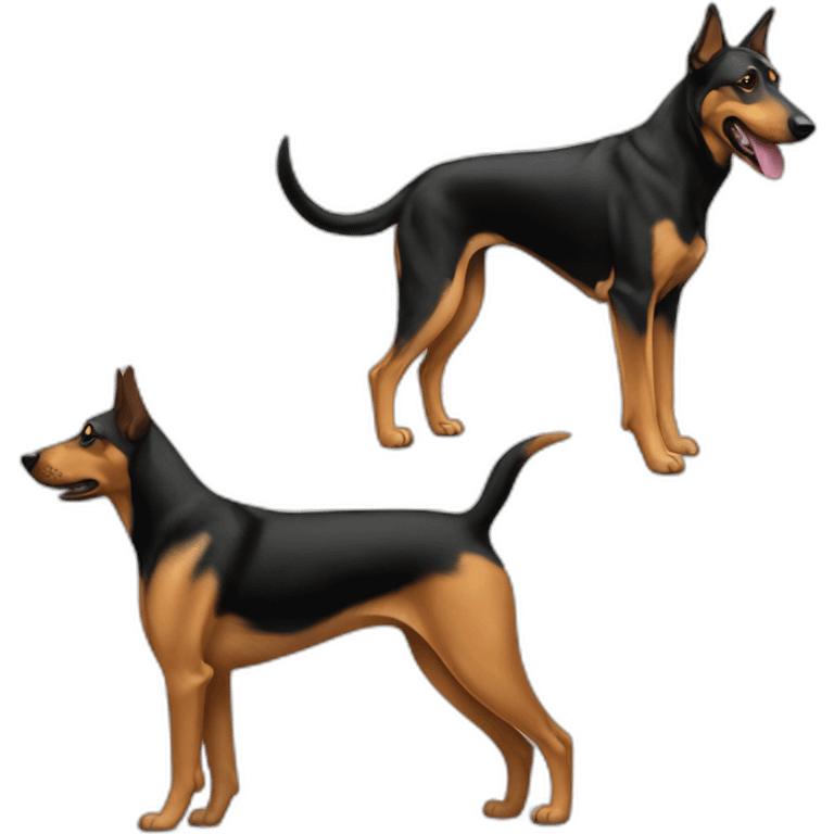 coonhound and German shepherd mix dog walking emoji