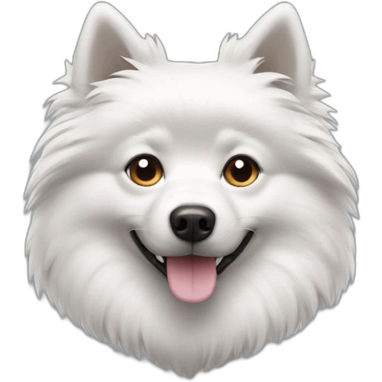 Black White spitz head emoji