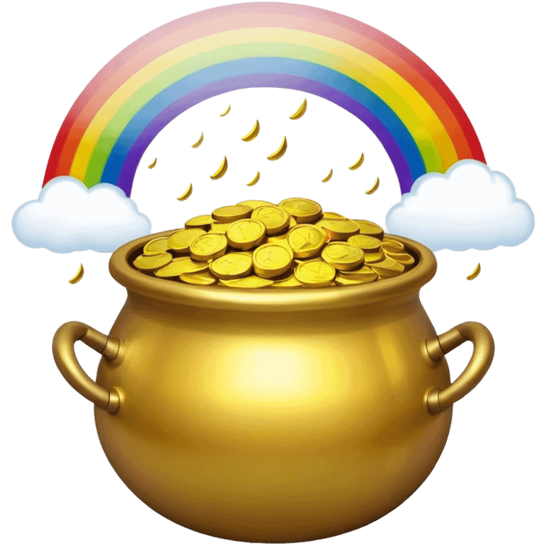 Pot of gold under rainbow emoji