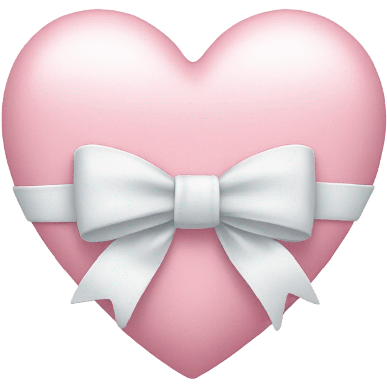 Pastel pink heart with white bow emoji