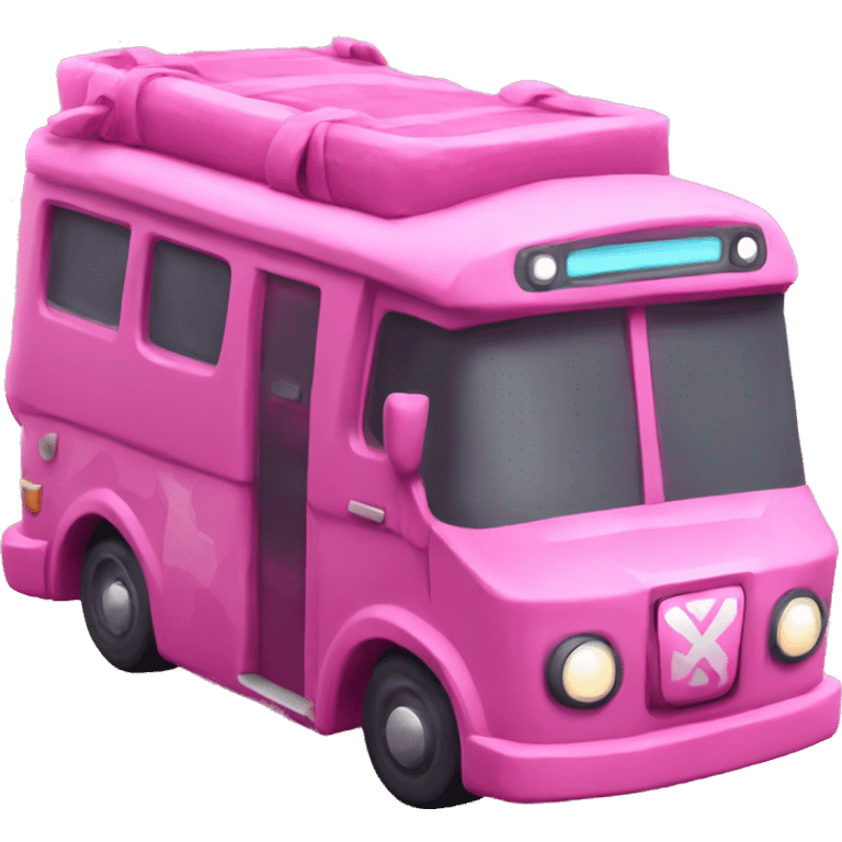 Cute pink Fortnite battle bus  emoji