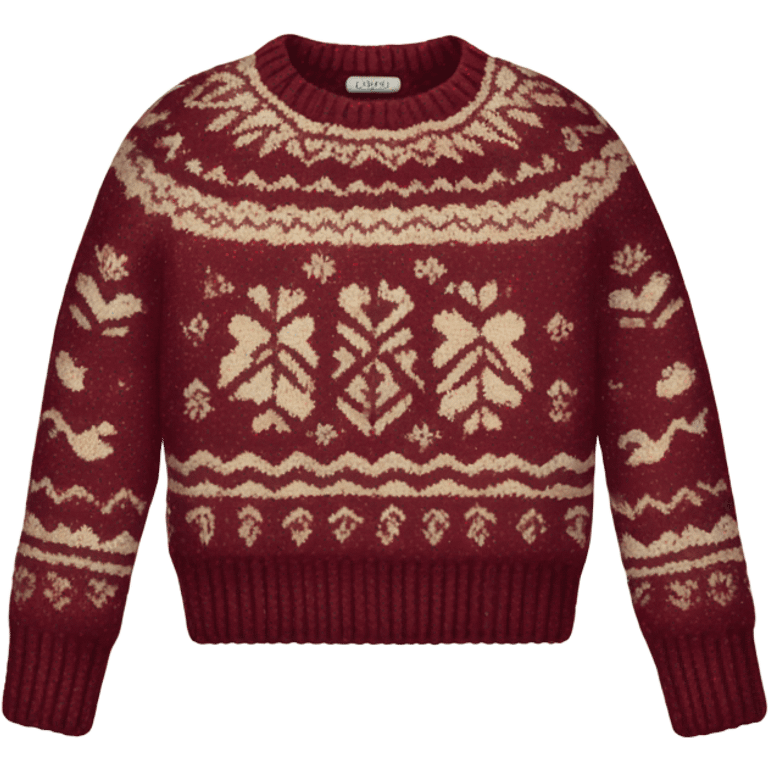 burgundy fair isle sweater emoji