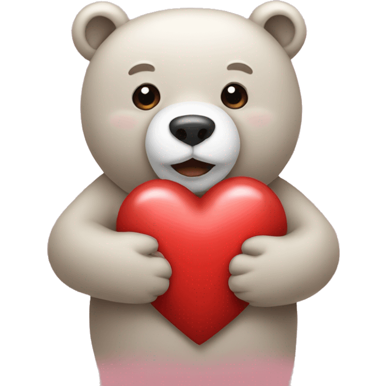 Bear holding a heart emoji