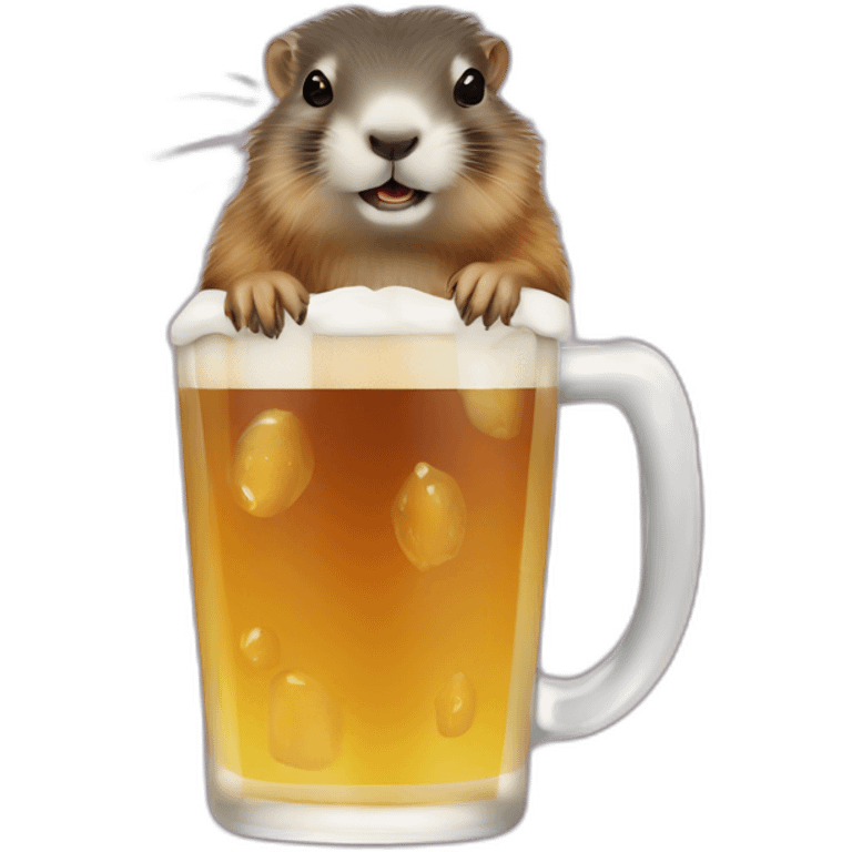 Marmotte drink à beer  emoji