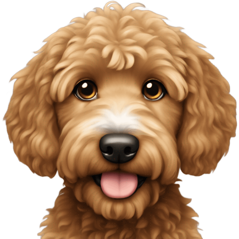 Brown tri color golden doodle  emoji