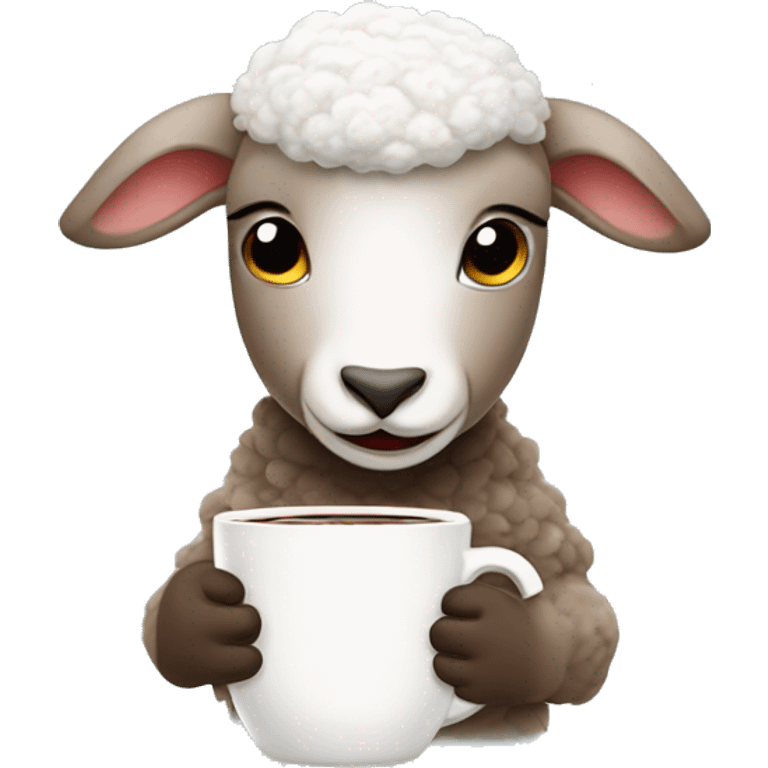 a lamb drinking hot chocolate emoji