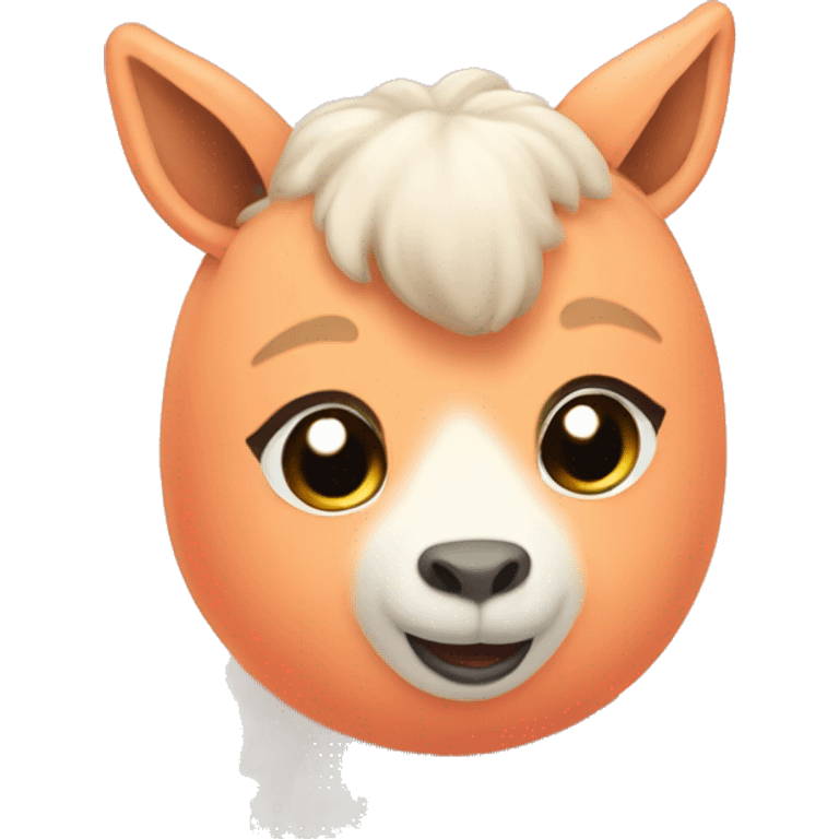 Cute peach Alpaka emoji