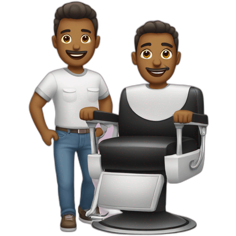 Two persons at barbershop  emoji