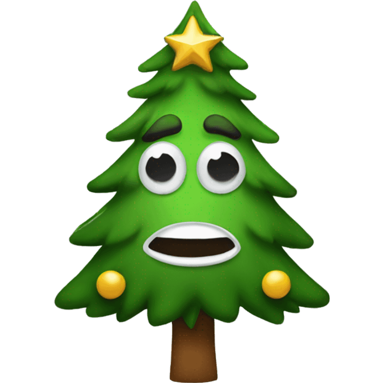 Christmas tree face emoji