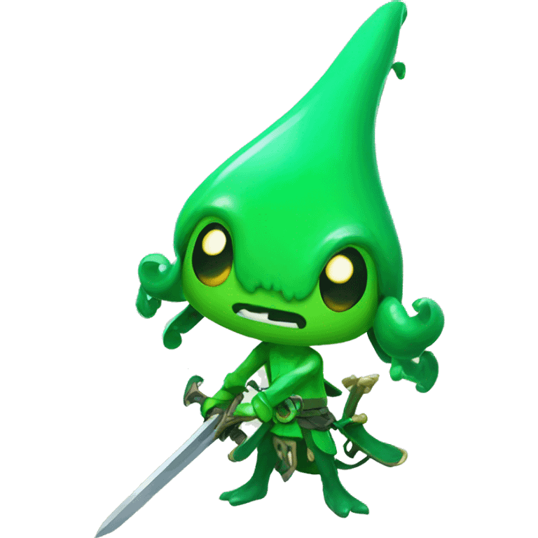 green splatoon squid with warrior giant sword emoji