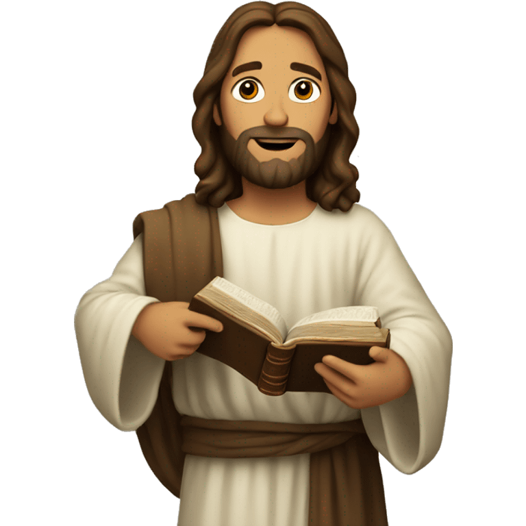 Jesus holding bible emoji