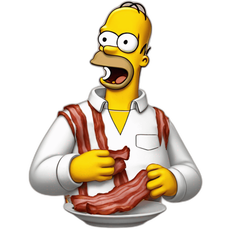 Homer Simpson eating bacon emoji