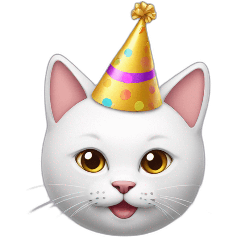 Cat with a party hat emoji