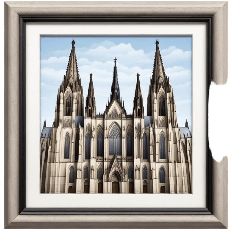 Cinematic Realistic Cologne Cathedral Landmark Emoji, showcasing Gothic architecture rendered with detailed stone textures and majestic, dynamic lighting. emoji