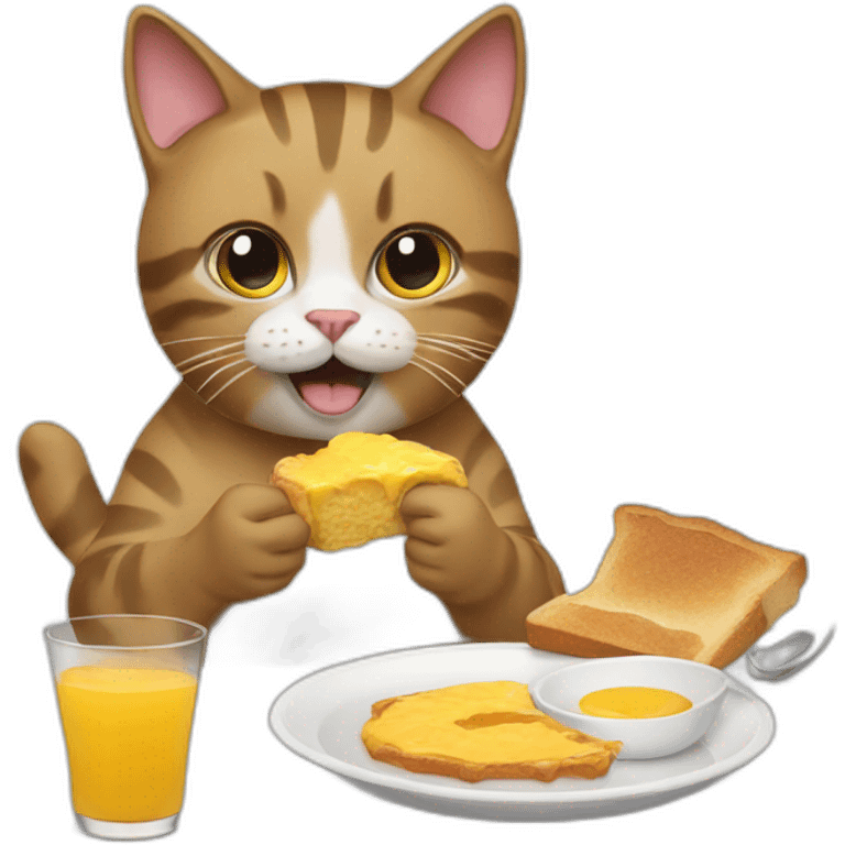 cat eating breakfast emoji