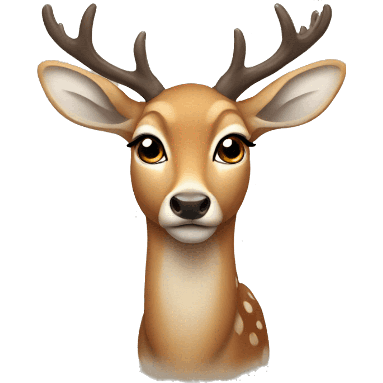 Deer with long eyelashes emoji