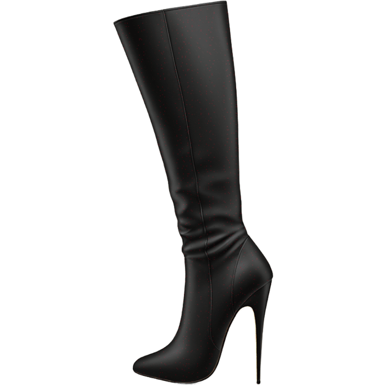 black stiletto knee high heel boots emoji