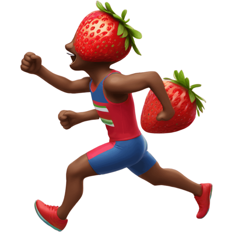 sprinting strawberry joyful  emoji