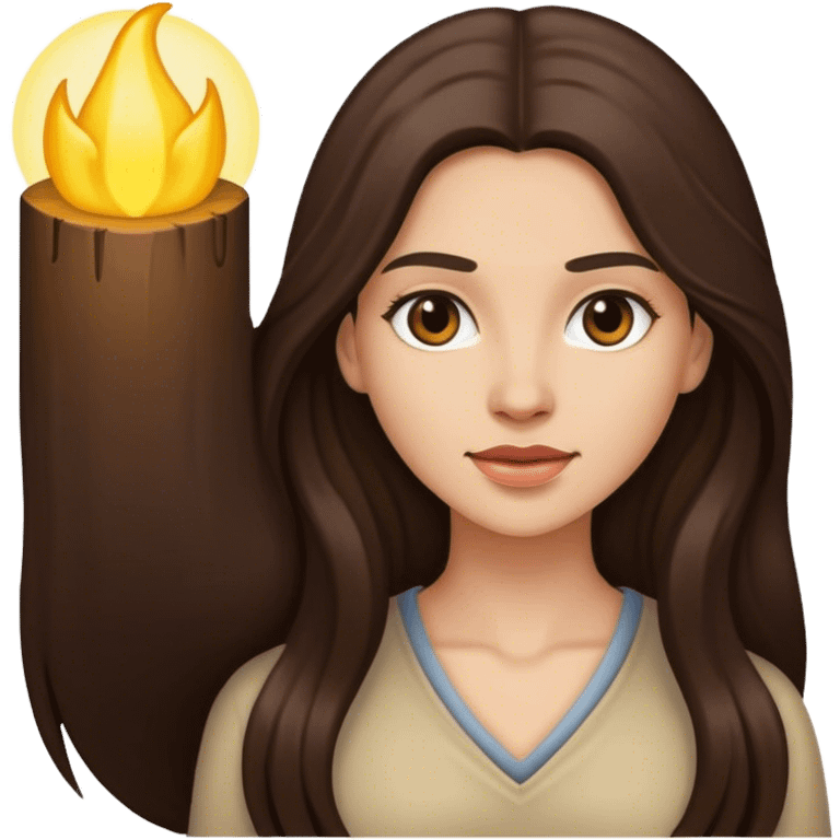 Long-haired brunette woman emoji