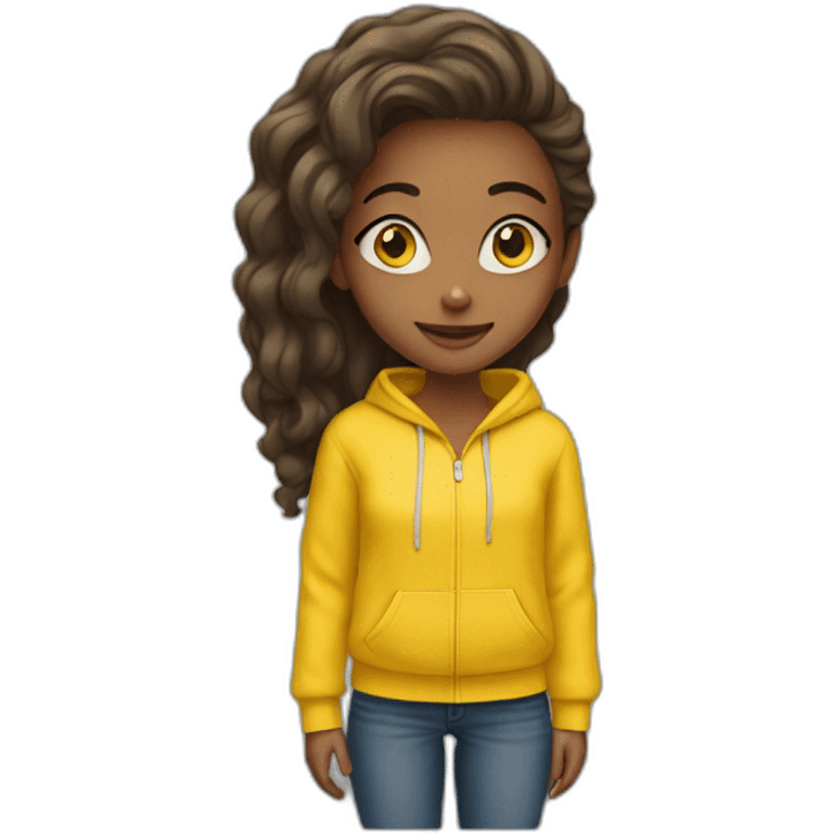 Girl in yellow hoodie emoji