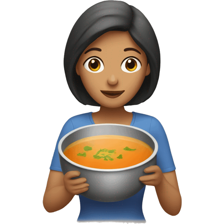 Lady with soup emoji