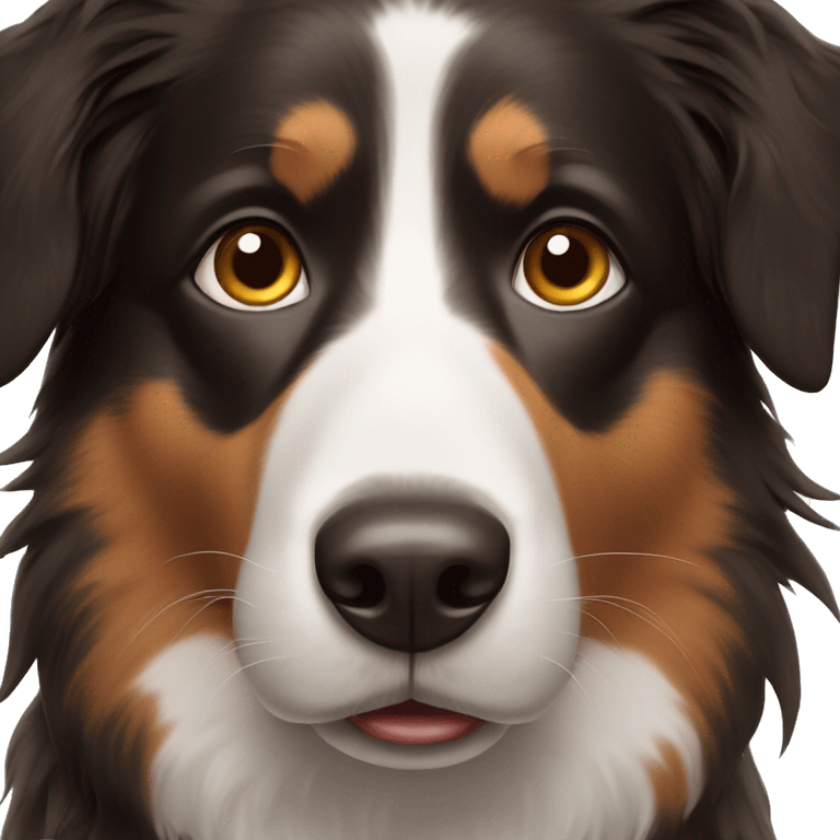 Anxious black border collie with brown eyebrows emoji