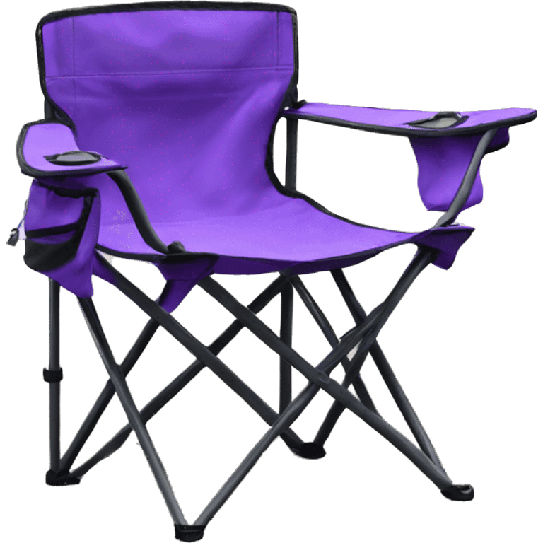 Realistic purple camping folding chair isolated.  emoji