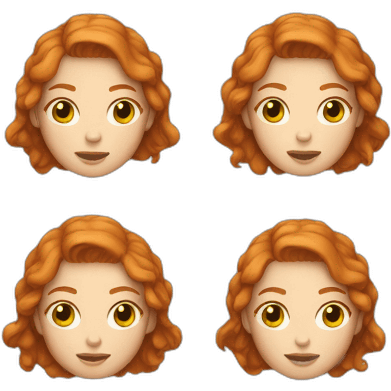 Ginger girl with a mulet haircut emoji