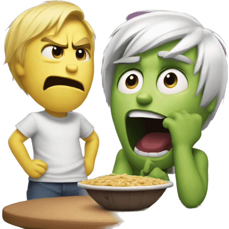 Anger from Inside out cartoon eating Azeri donar emoji