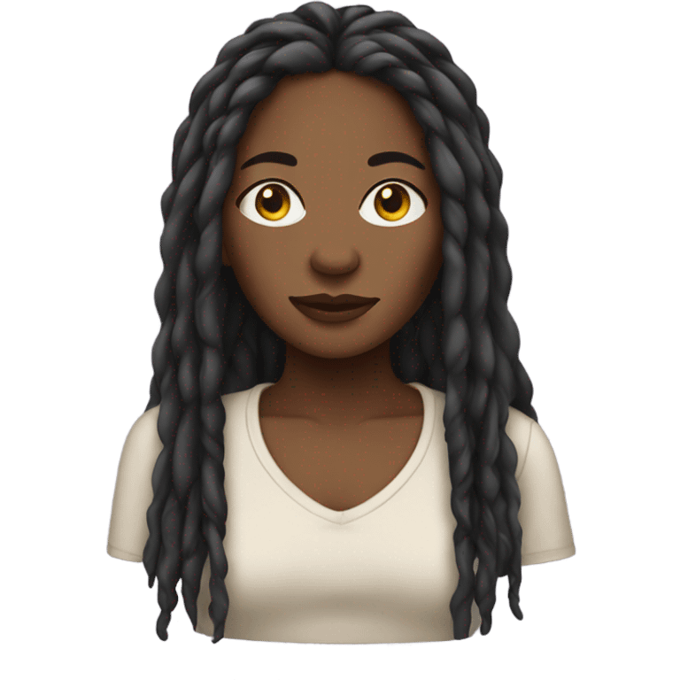 Black woman with long dread locs emoji