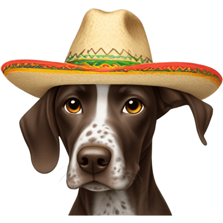 German shorthair dog with sombrero  emoji