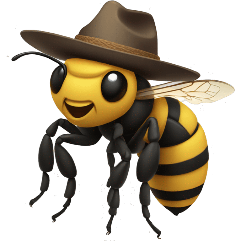 Bee insect with cowboy hat emoji