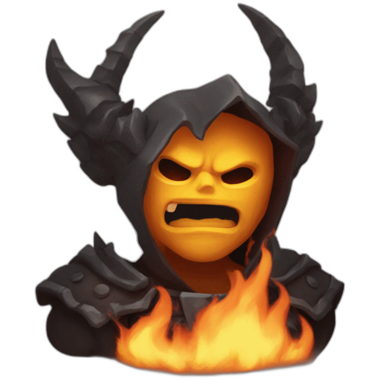 Un demonio con fuego emoji