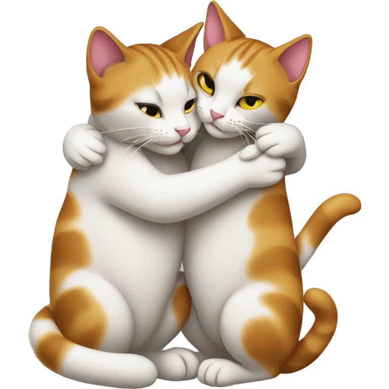 Two cats hugging  emoji