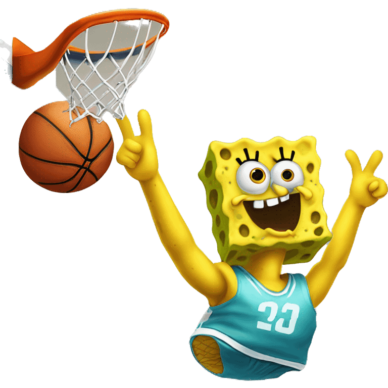 spongebob dunking a basketball  emoji