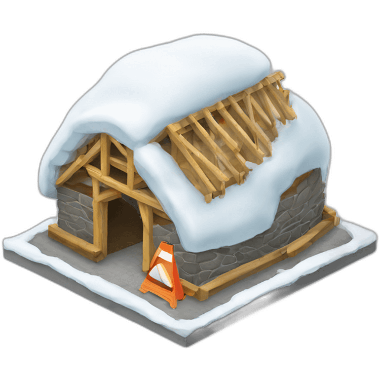 igloo under construction sign on top emoji