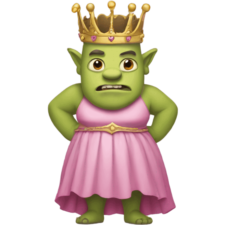 Ogre in pink skit with crown emoji