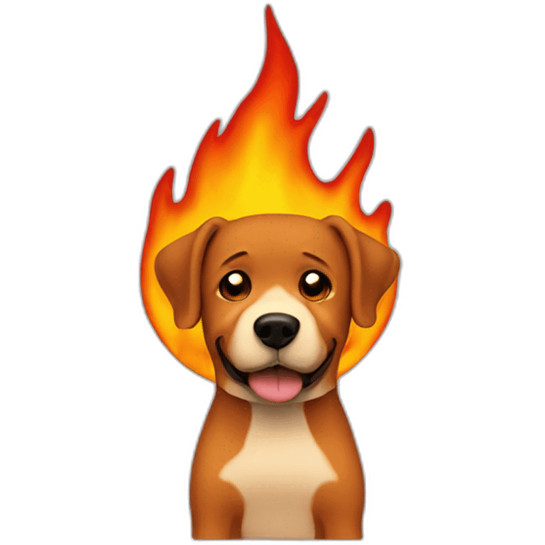 this is fine dog with fire in background emoji