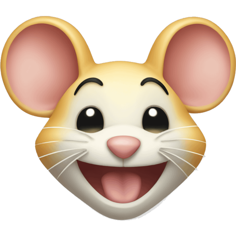 Cheesy grin mouse emoji