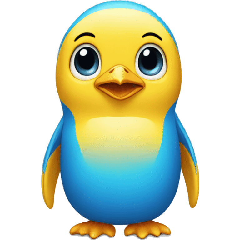 yellow penguin with blue t shirt emoji