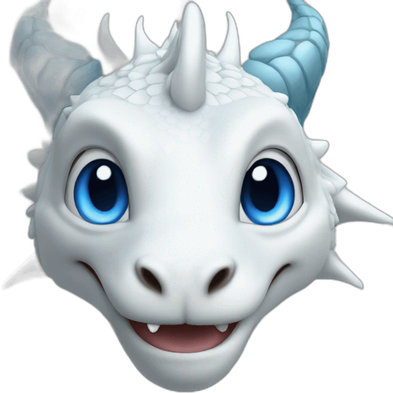 White Dragon with a Blue eyes realist emoji