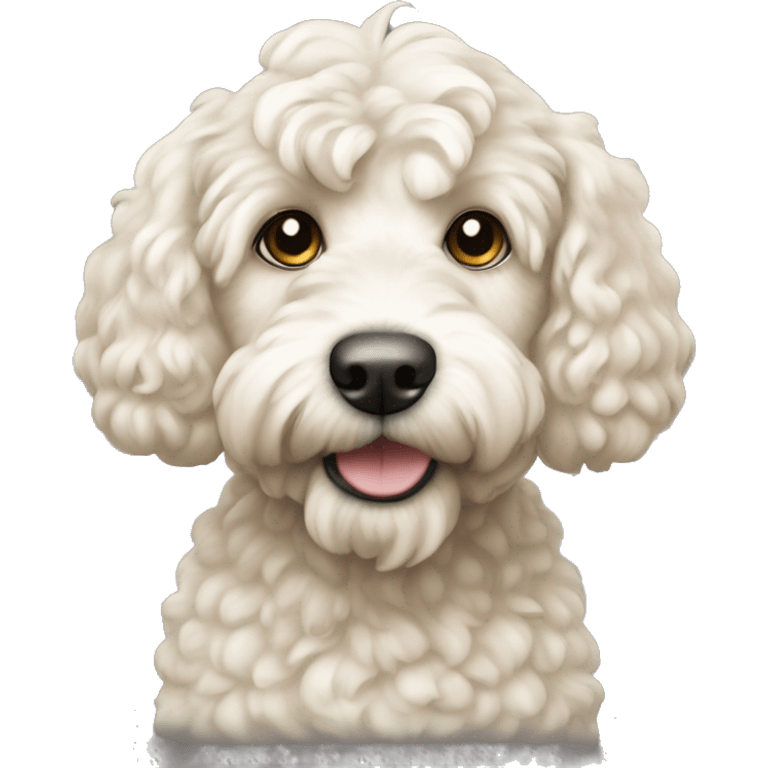 Cream/white cockapoo dog emoji