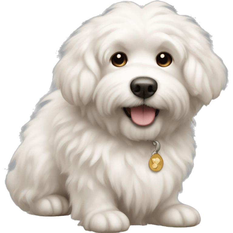 White fluffy dog with light brown color accents emoji