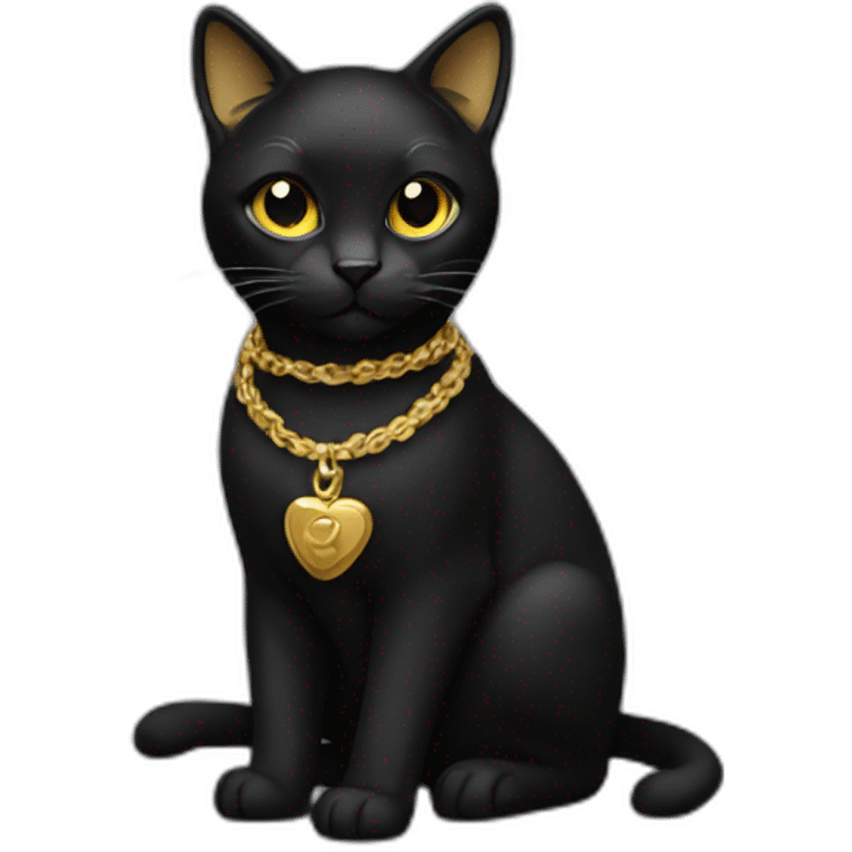 cat black with some gold emoji