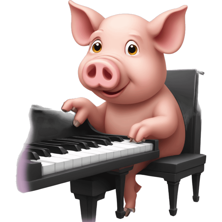 Pig playing piano emoji