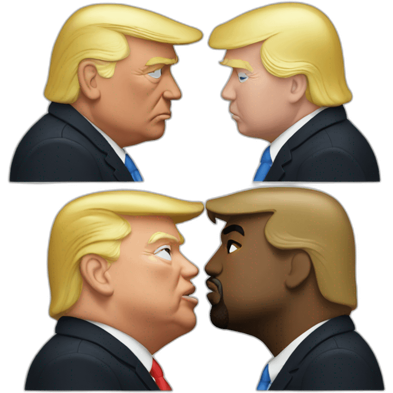 trump kissing kanye emoji