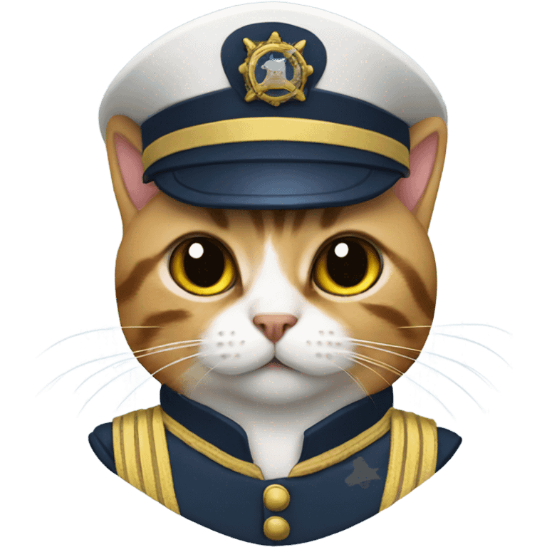 Cat in captain uniform  emoji