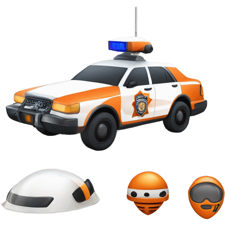 mars orange and white police car emoji