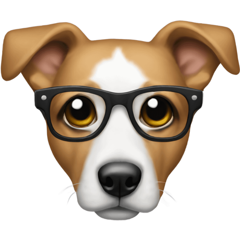 Perro con lentes negros emoji