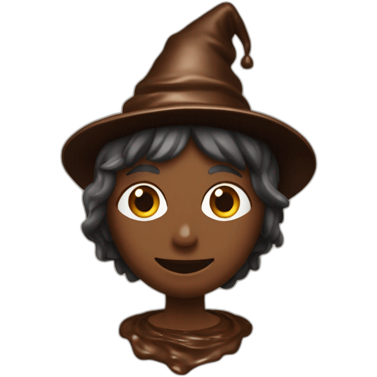 Une sorcière à paillette qui mange du chocolat emoji